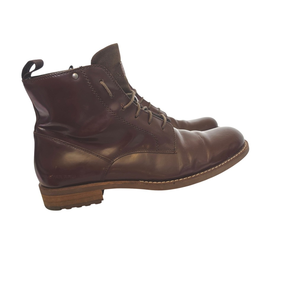 G-Star Raw Cargo Mens Polished Leather Lace Up Boots GS11950/133 Size 10 - Picture 5 of 11